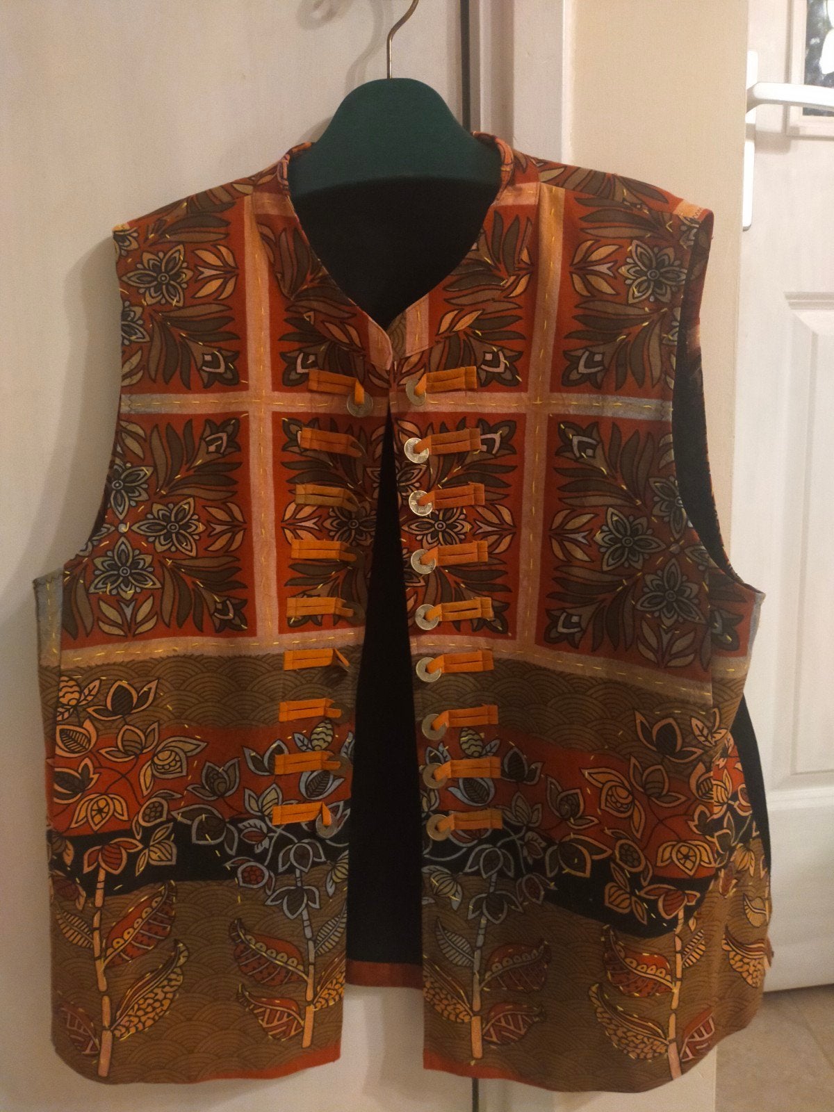 RETRO VINTAGE GILET WAISTCOAT VEST L  XL  42 44, Boho hippie, Bruin, Maat 42/44 (L), Nieuw
