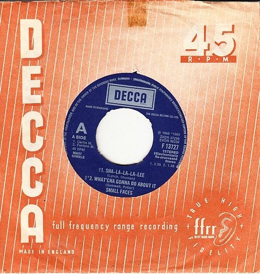 small face -sha-la-la-la-lee/whatçh gonna do about it, Gebruikt, Originele persing, 7 inch, Single