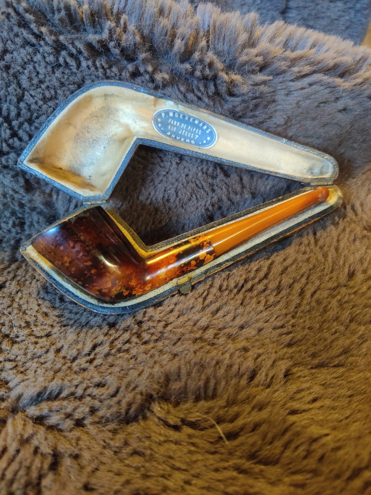 Originele Moermans pijp met bewaar etui, Ophalen of Verzenden, Gebruikt, (Water)pijp