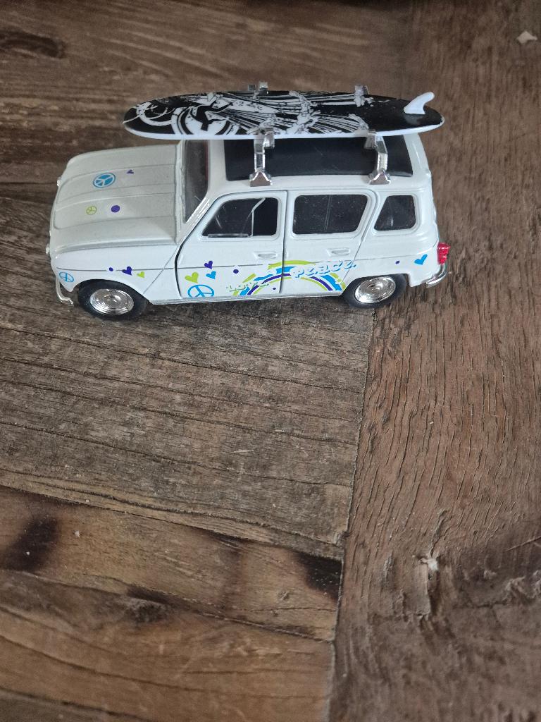 welly renault 4 wit met surfplank, Ophalen of Verzenden, Nieuw, Auto