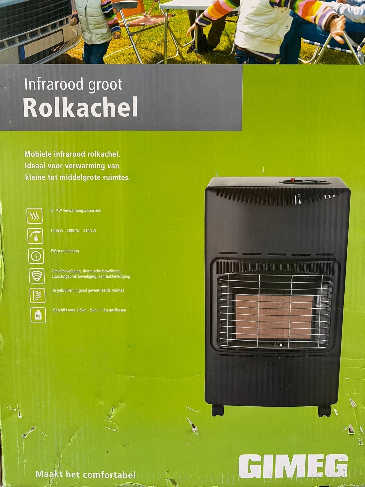 Gimeg Infrarood Rolkachel - Mobiele Gaskachel, Ophalen, Gas, Zo goed als nieuw, Vrijstaand