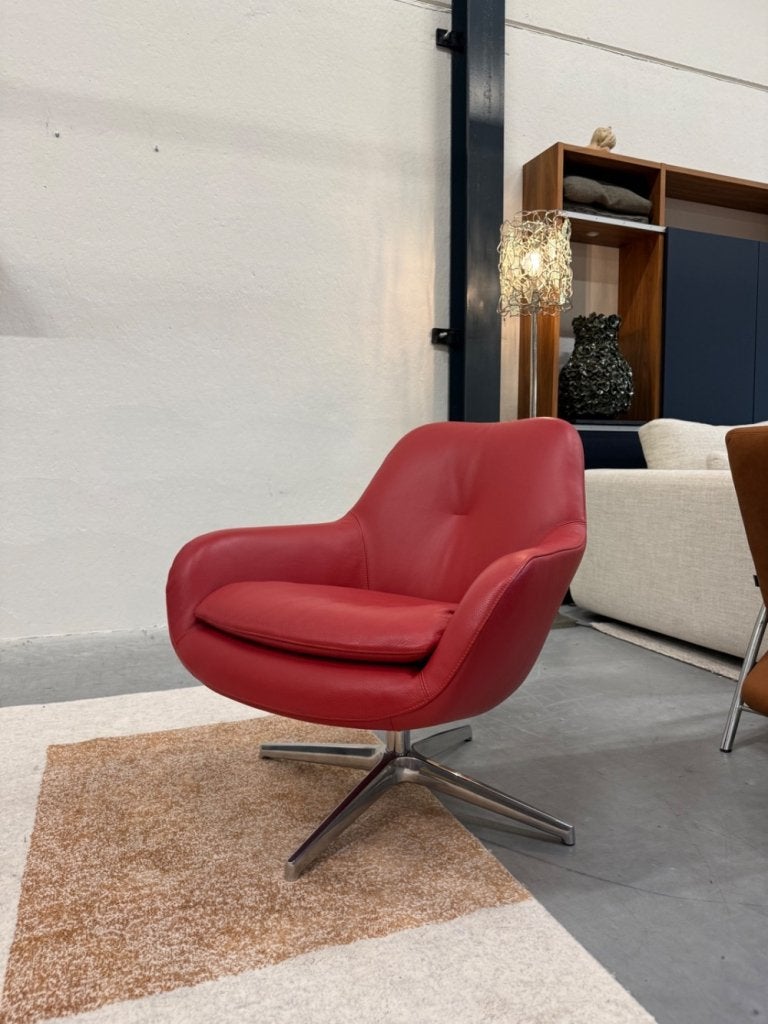 Nieuw Pode Sparkle One draai fauteuil rood leer Stoel, Leolux, Info@leolux.nl, Leolux evidence, Nieuw