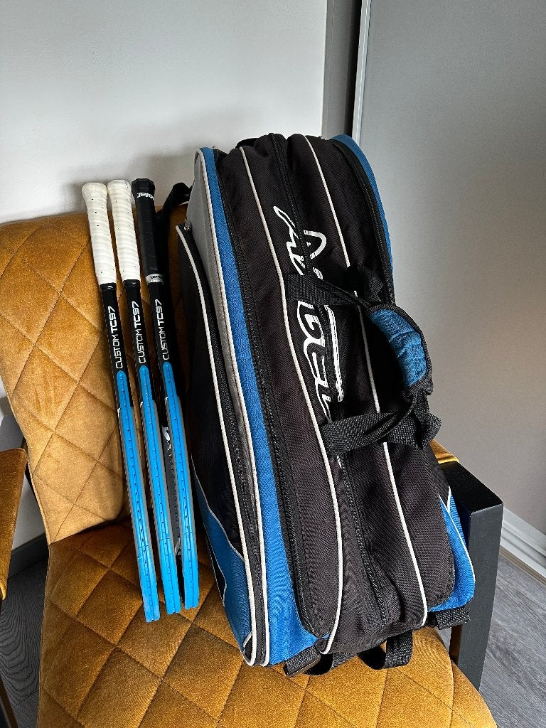 Mooie set rackets Angell Custom TC97 18x20 + TC9 racket bag, Overige merken, Gebruikt, Ophalen of Verzenden, Racket
