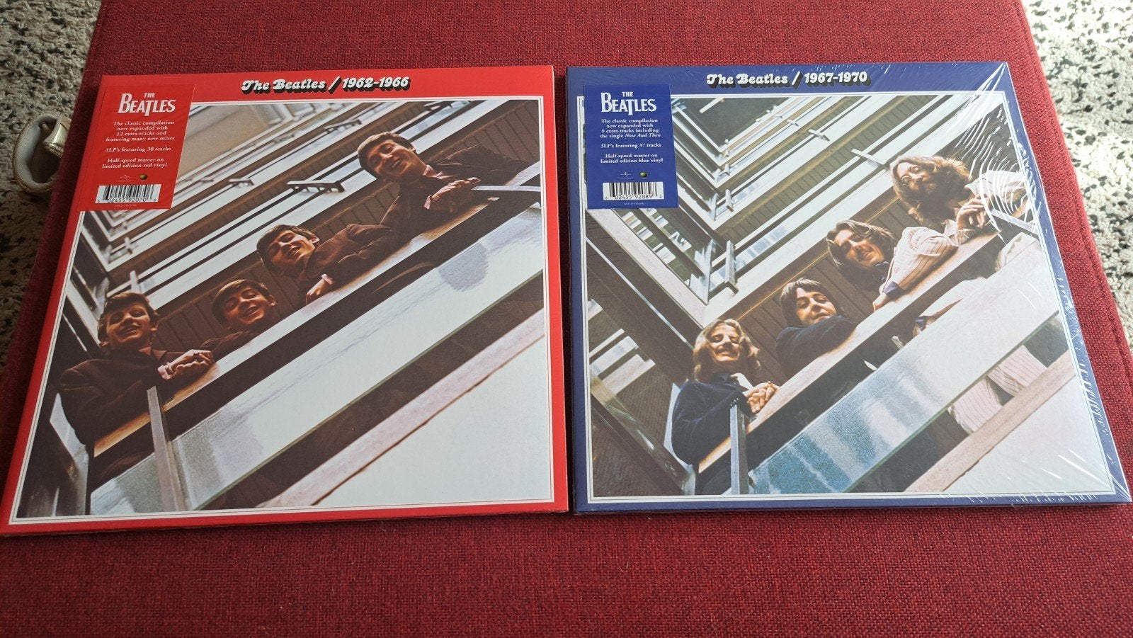 The Beatles 1962-1966 & 1967-1970 6 lp's rood en blauw vinyl, Ophalen of Verzenden, LP