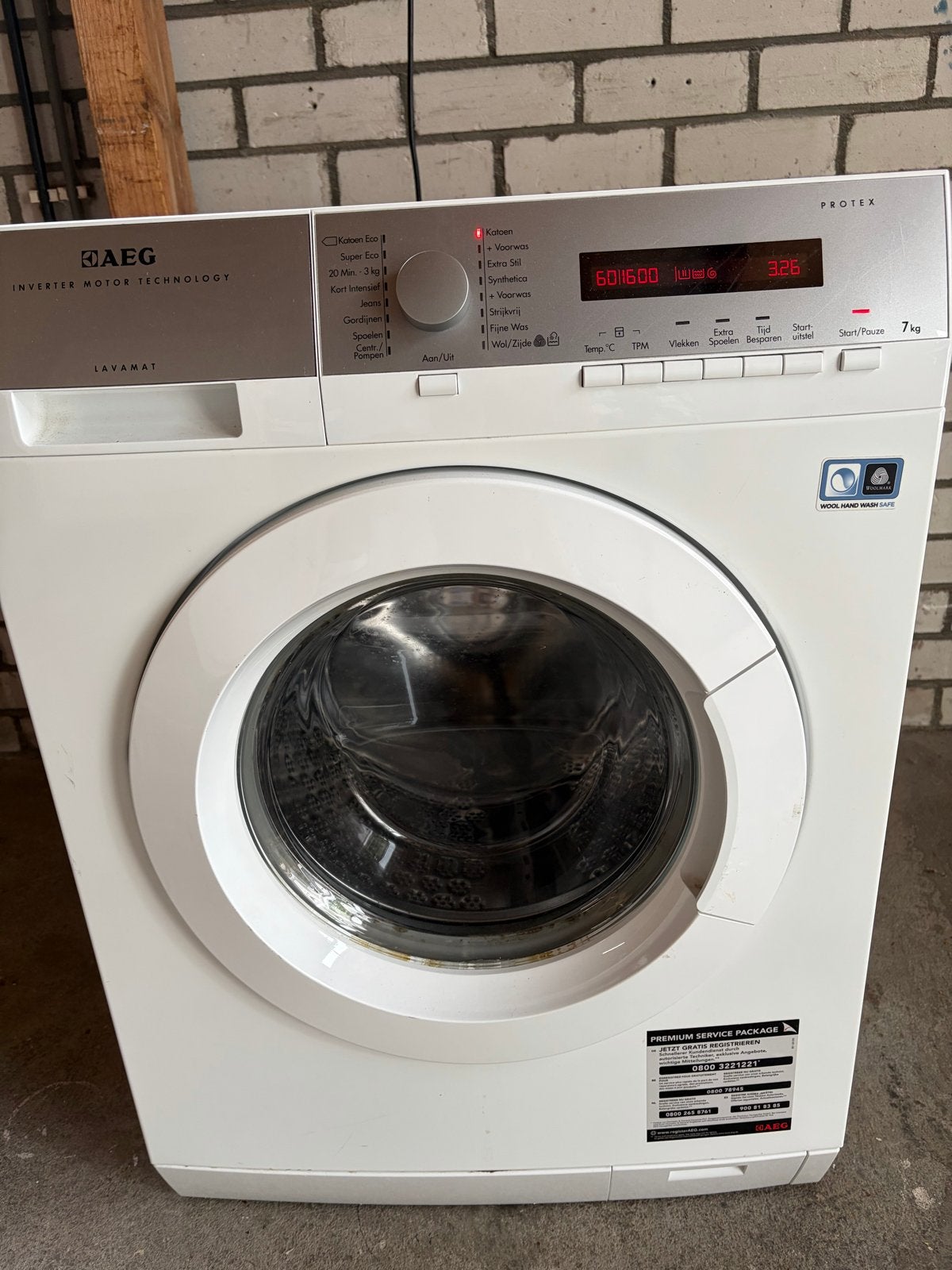 AEG Lavamat Protex Wasmachine - 7kg Inverter Motor, Witgoed en Apparatuur, Ophalen, Gebruikt, Voorlader, Kort programma