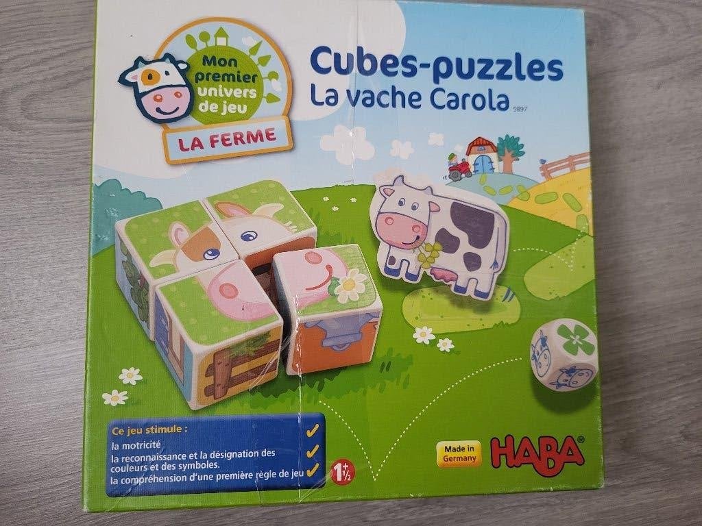 Haba Cubes Puzzels De Koe Carola, Ophalen of Verzenden, Gebruikt, 6 maanden tot 2 jaar