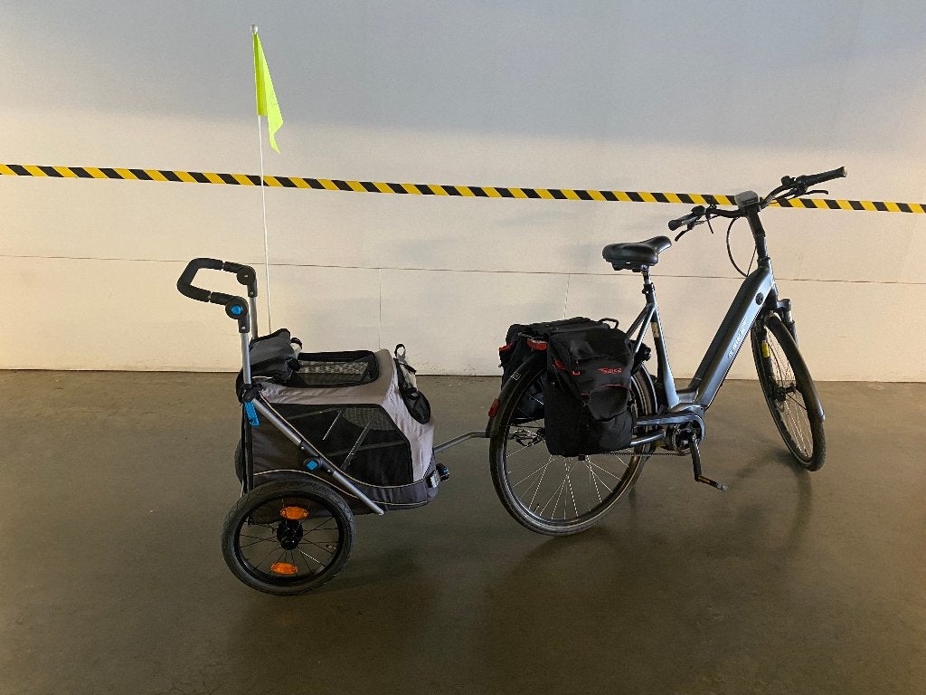 Fietskar Trixie maat S incl. koppeling(en), Dieren en Toebehoren, Trixie, Ophalen, Zo goed als nieuw, Hondenfietskar