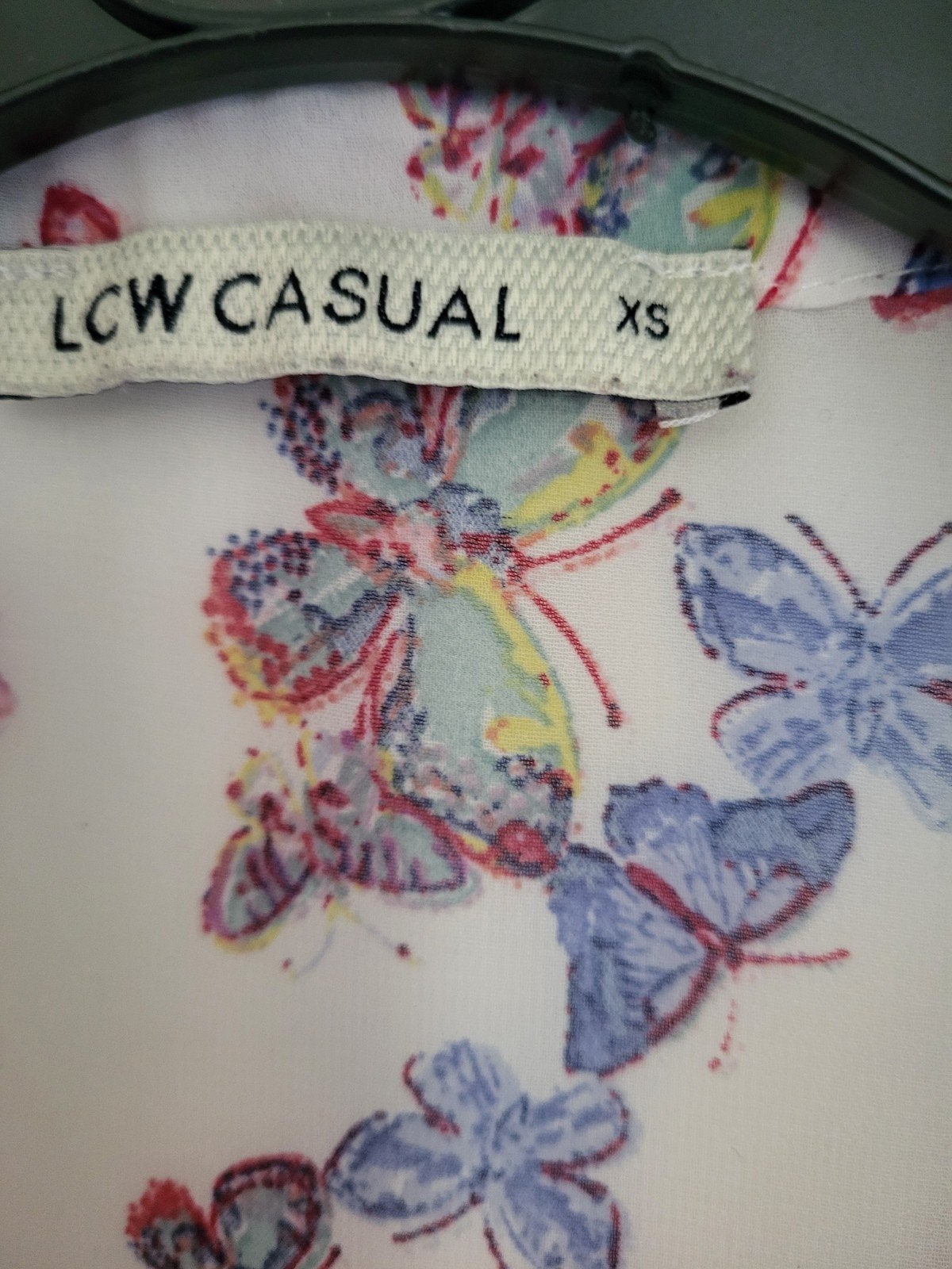 Mouwloze blouse met vlinderprint - LCW Casual XS 2 blouses, Wit, LCW Casual, Ophalen of Verzenden, Maat 34 (XS) of kleiner