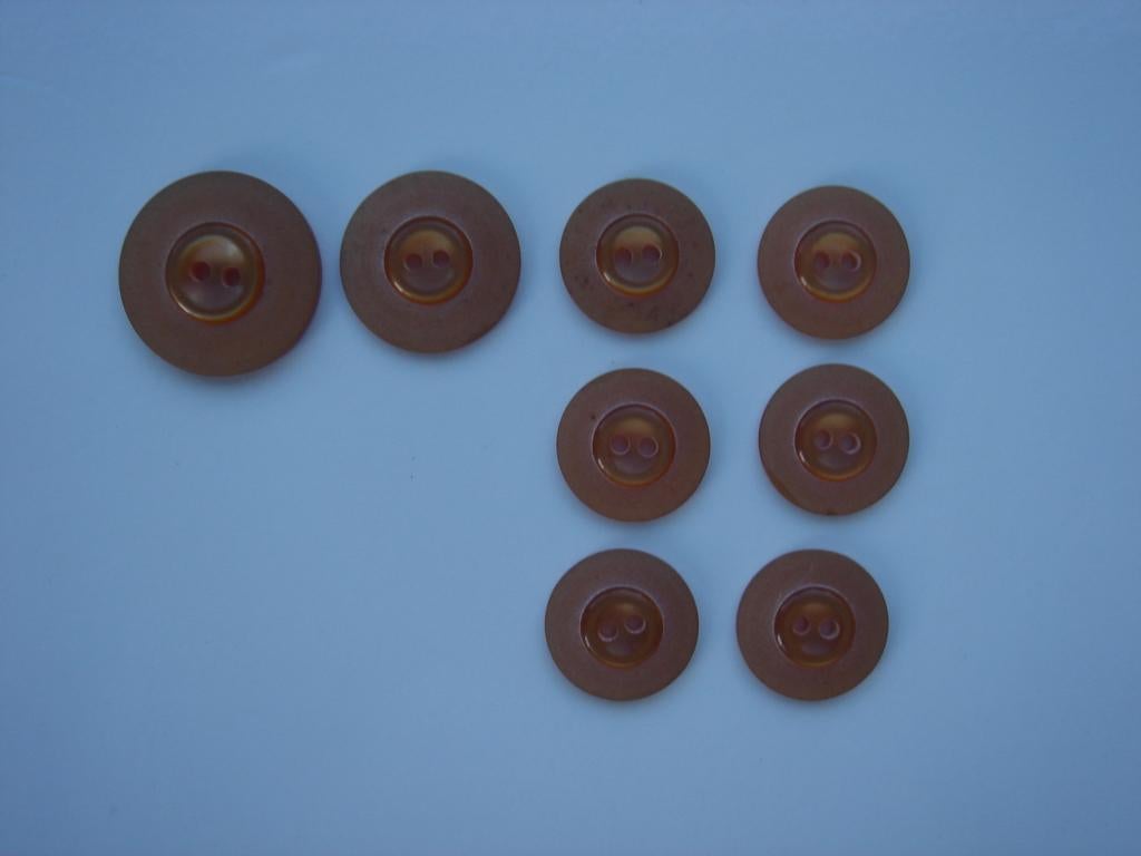 6 Bruin-Oranje Knopen 15mm nr 26  , Ophalen of Verzenden, Nieuw, Knoop of Knopen