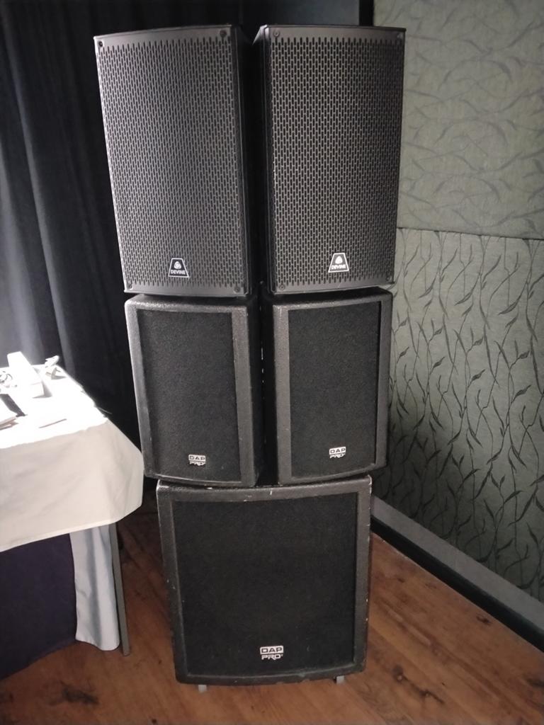 DAP Audio PRO Luidsprekerset (2x top, 2x mid, 1x sub), Audio, Tv en Foto, Luidsprekers, Overige merken, Gebruikt, Ophalen of Verzenden