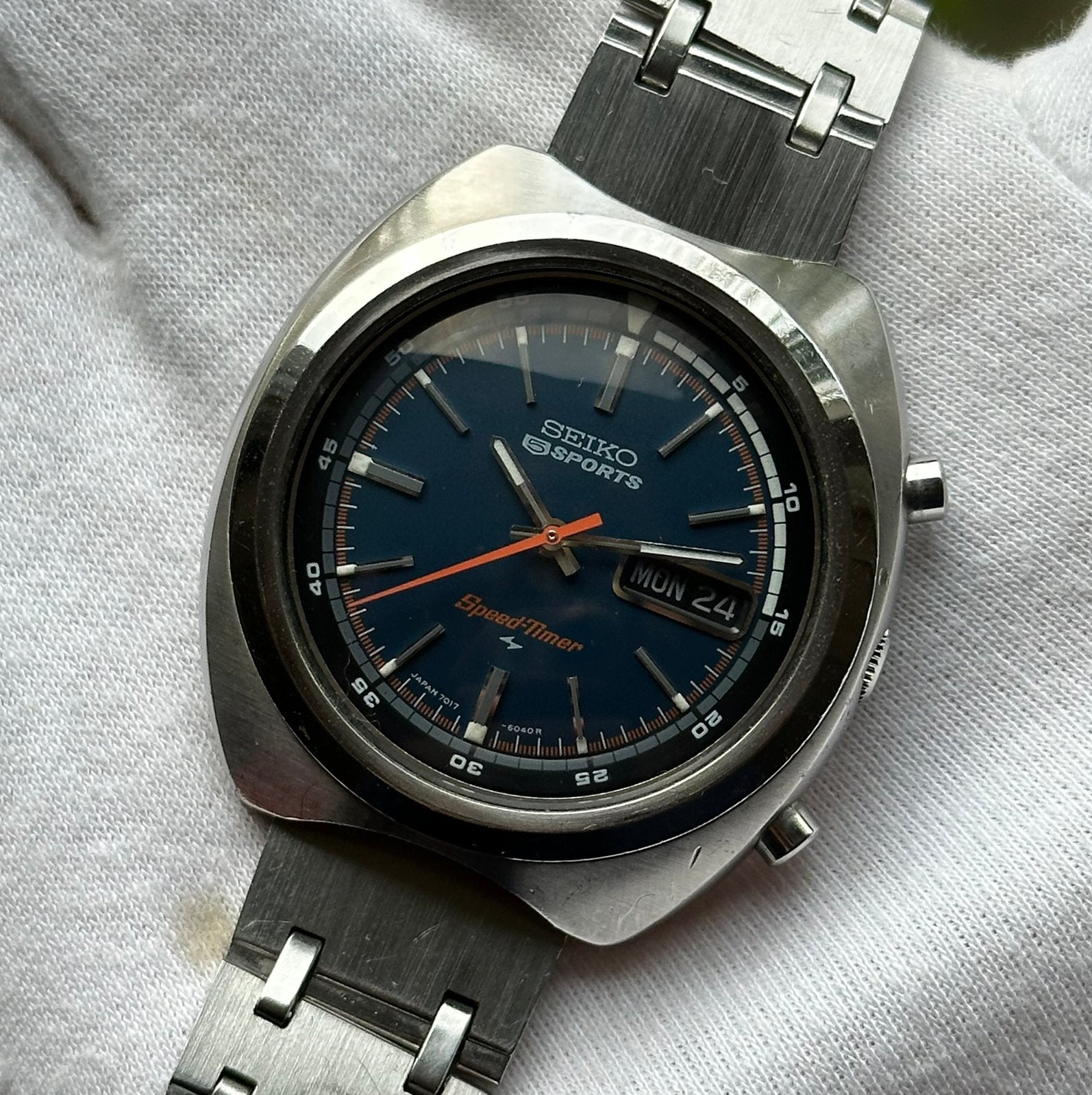 Seiko Speedtimer flyback chronograaf, Seiko, Staal, Met bandje, Polshorloge