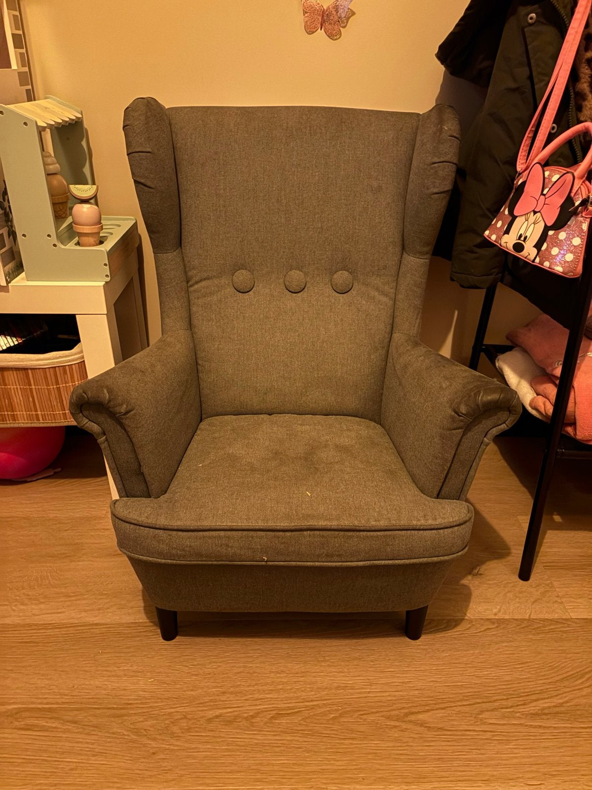Strandmon kinderfauteuil grijs / Grijze stoel, Ophalen, Gebruikt, 75 tot 100 cm, Stof