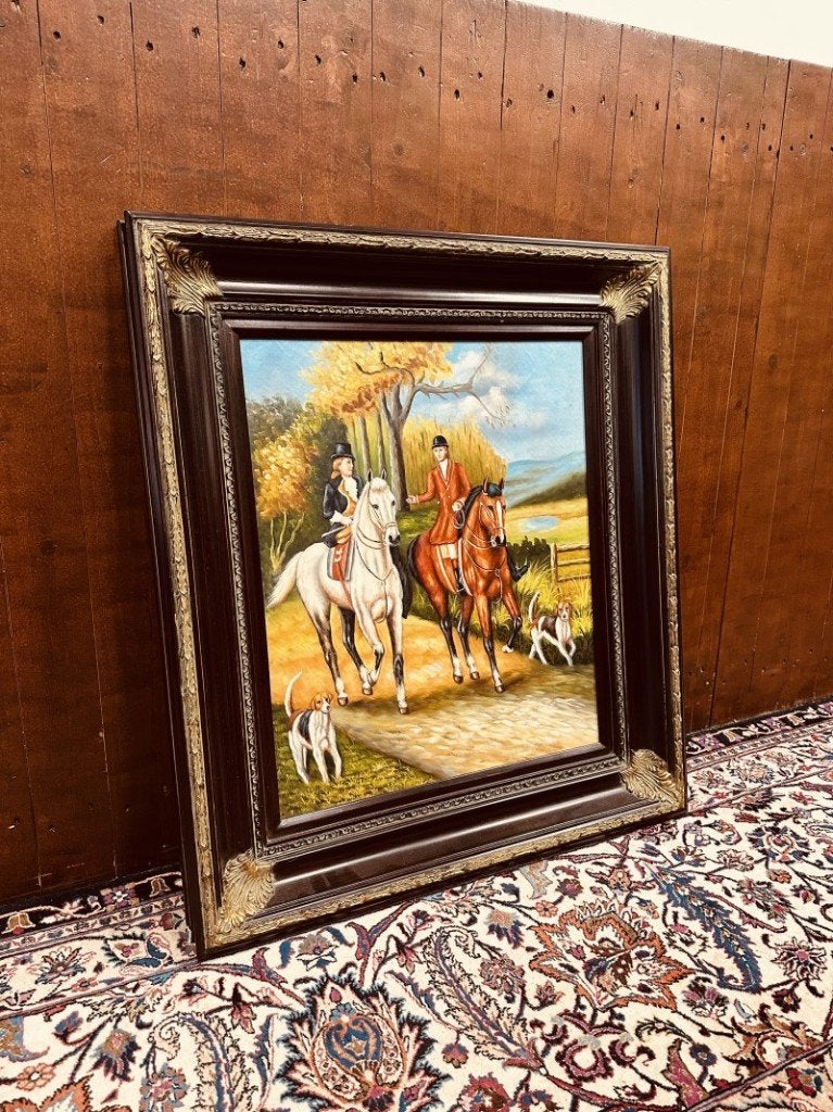 Klassiek Engels Schilderij Jachttafereel, Antiek en Kunst, Ophalen of Verzenden