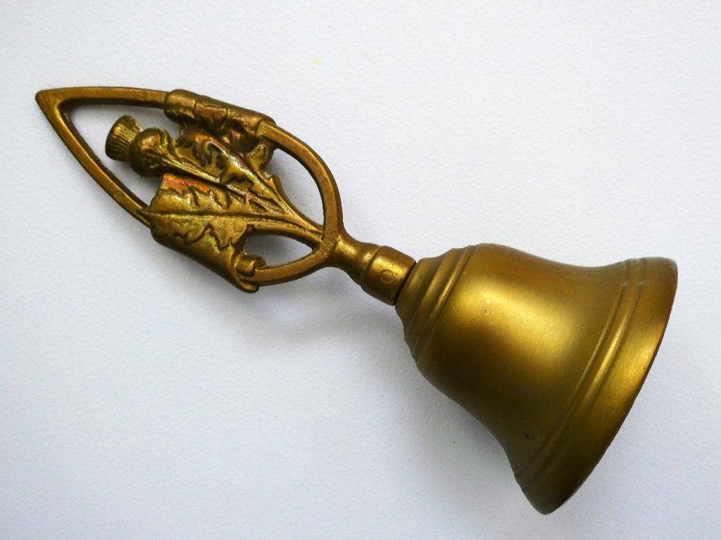 Tafelbel / handbel met als handgreep een vogel, Ophalen of Verzenden
