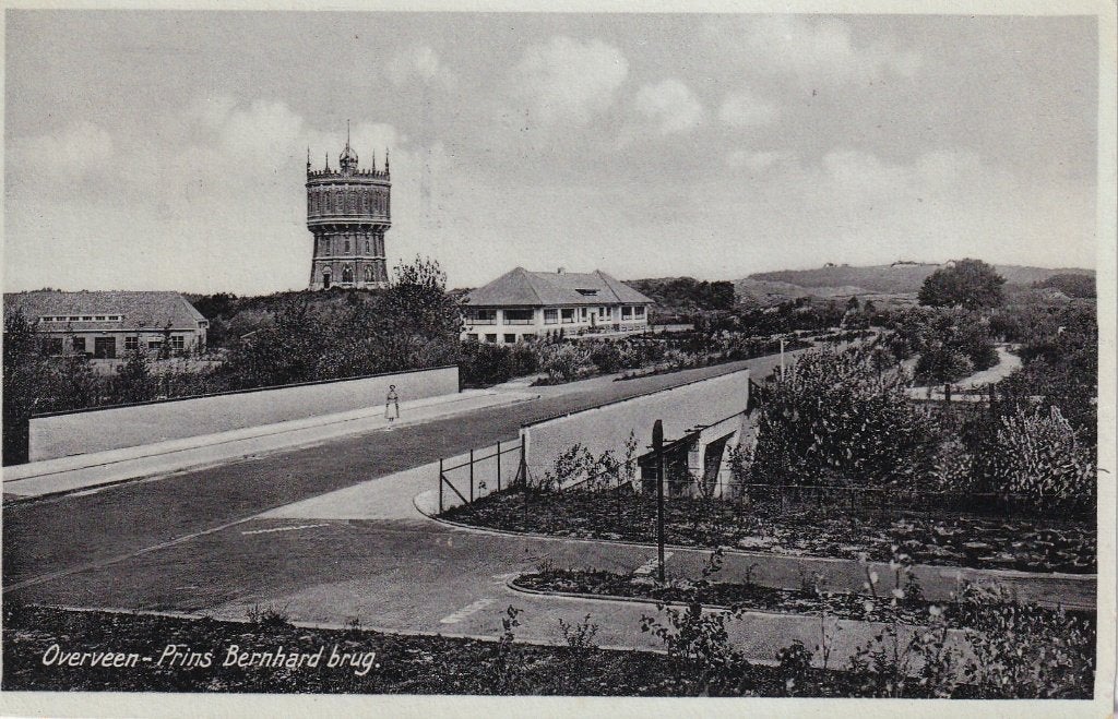 Overveen Prins Bernhard Brug - Watertoren - 1938, Verzenden, 1920 tot 1940, Gelopen, Noord-Holland