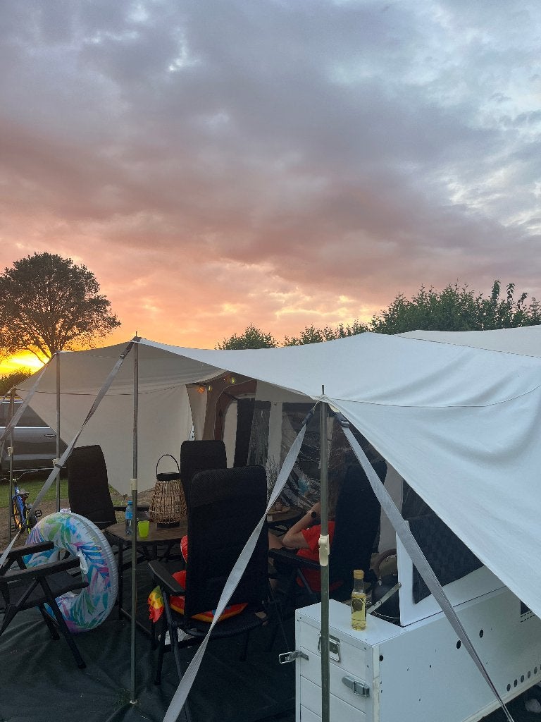 Grote vouwwagen Trigano Olympe GL- Netjes & zeer compleet, Caravans en Kamperen, Trigano, Beige, Ophalen of Verzenden, Aanwezig
