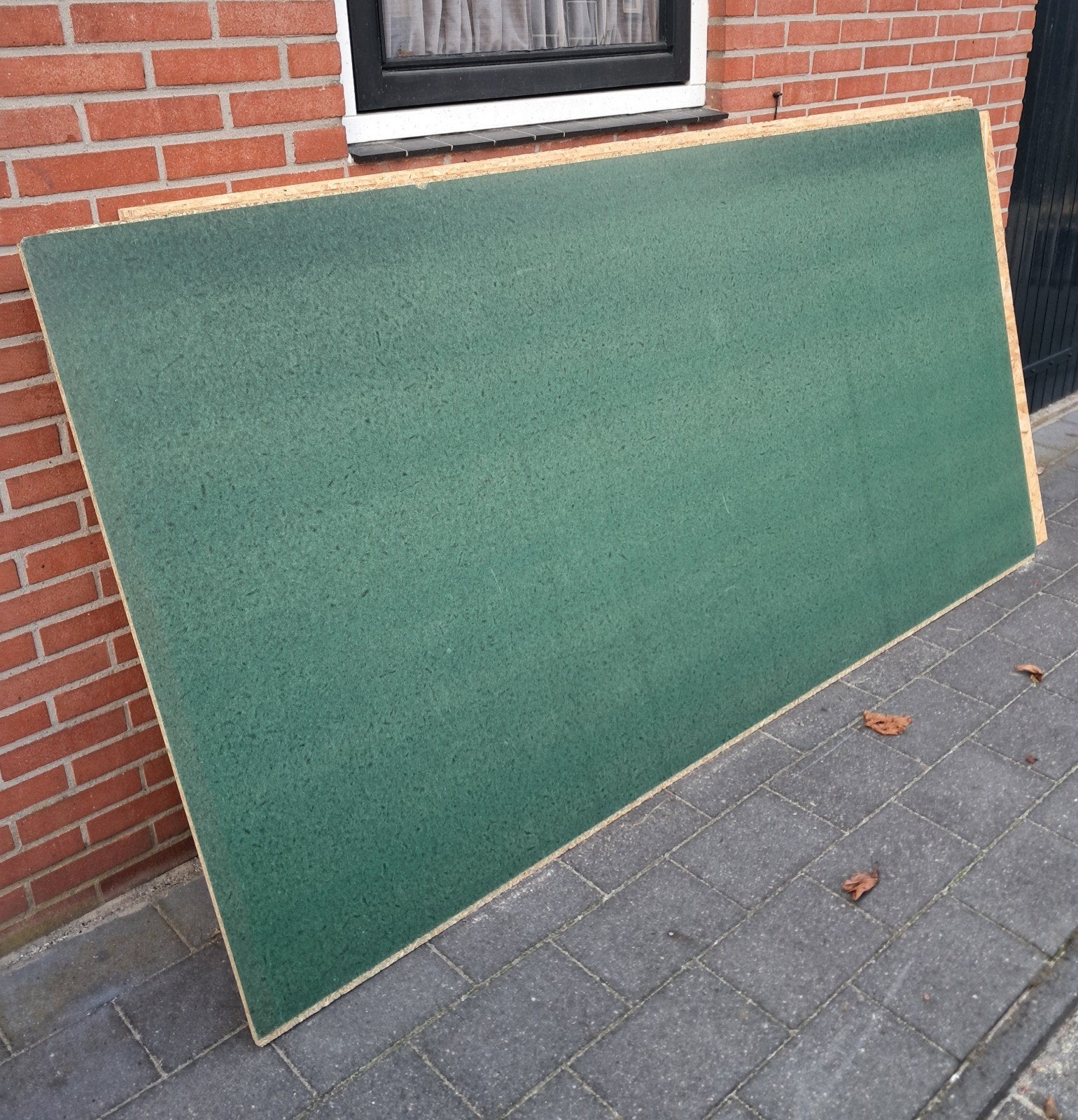 Grote groene spaanplaat plaat 244x122 cm, Doe-het-zelf en Verbouw, Platen en Panelen, Ophalen of Verzenden, Gebruikt, Overige materialen