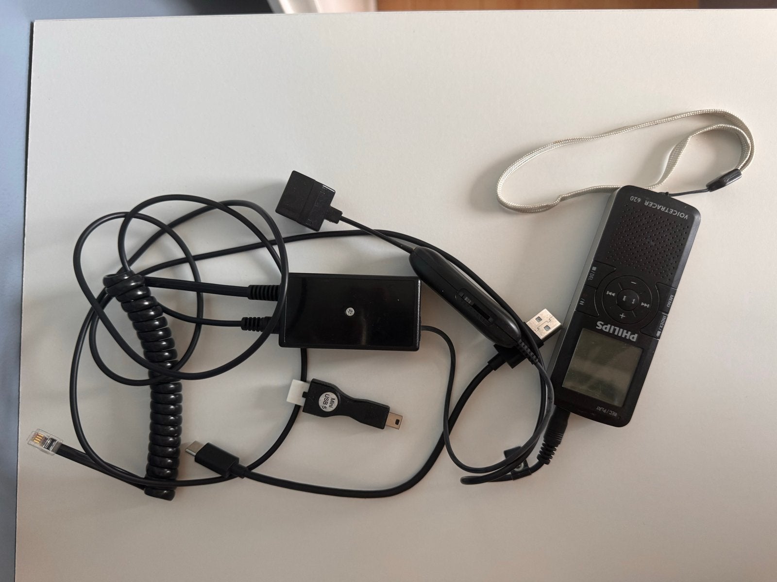 Philips Voice Tracer 421 dictafoon met accessoires, Ophalen of Verzenden, Gebruikt