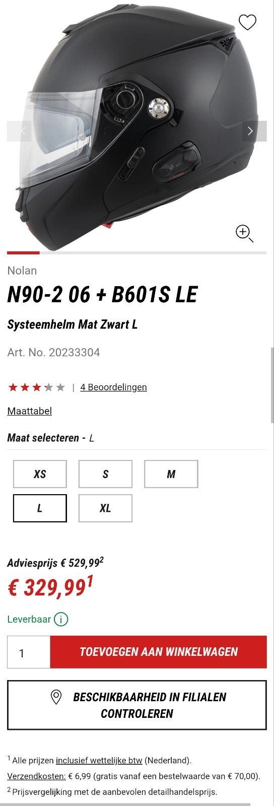 NOLAN N90-2 Systeemhelm Mat Zwart M + COM, Ophalen of Verzenden, Tweedehands, Systeemhelm, Nolan