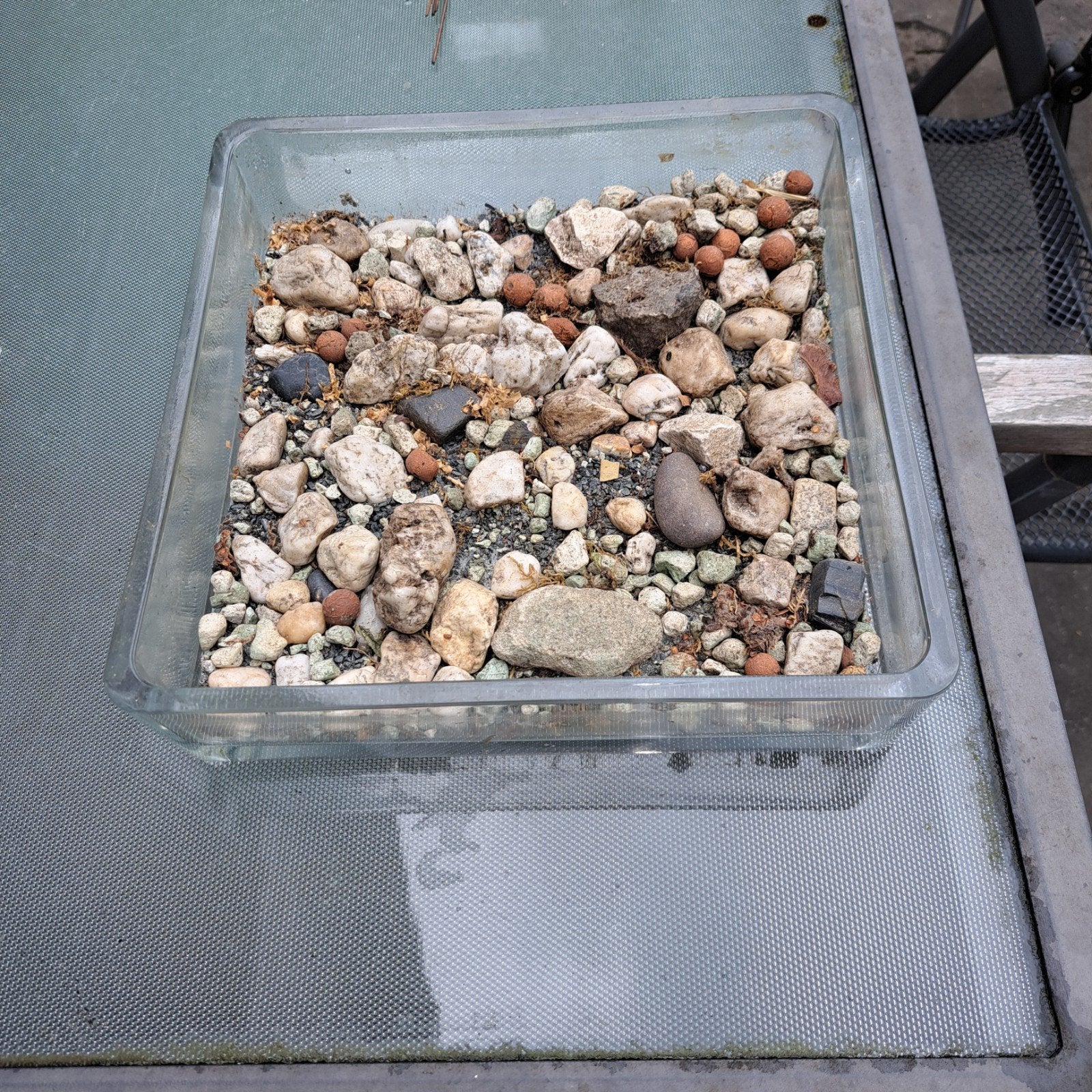 grind in glazen lage accubak 25x25x10, Transparant, 10 cm, Ophalen of Verzenden, Glas