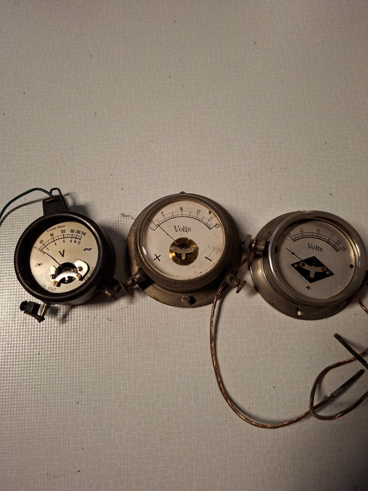 Set van 3 Vintage Voltmeters - Decoratief en Historisch, Ophalen of Verzenden
