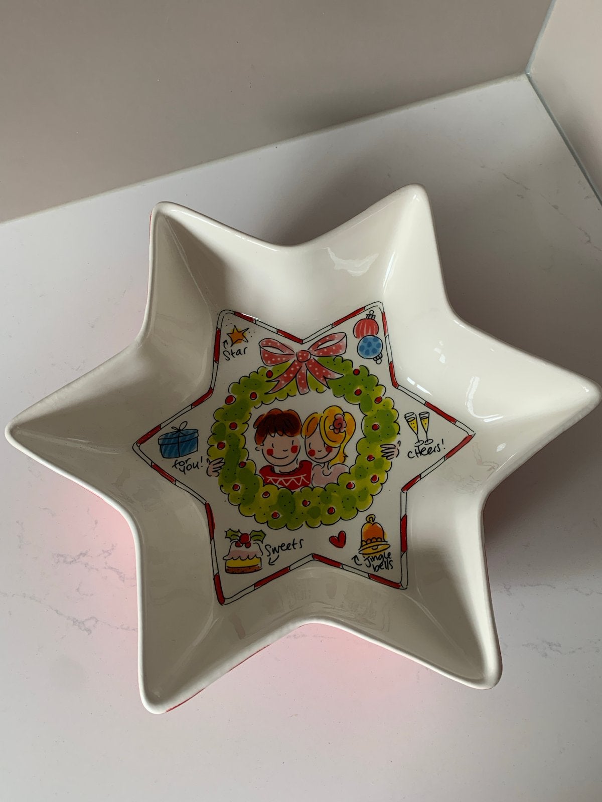 Blond Amsterdam Kerst Sterrenschaal - Nieuwstaat, Ophalen, Porselein of Keramiek, Schaal, Vaatwasserbestendig