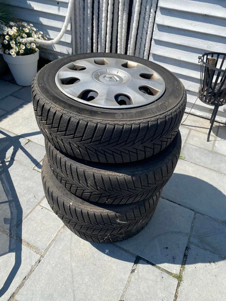 4 winterbanden 185/60 R15 op velg incl wieldoppen, Auto-onderdelen, Banden en Velgen, Ophalen, 15 inch, Banden en Velgen, 185 mm