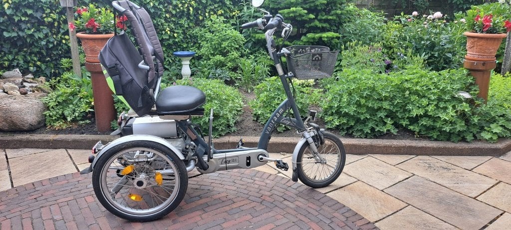Van Raam Easy Go scootmobielfiets Grijs - zeer compleet !, Ophalen, Gebruikt, Schijfrem, Van Raam