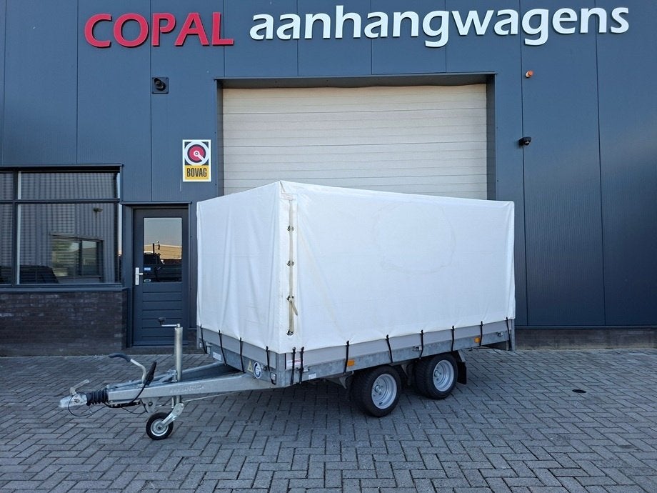 Hapert plateauwagen 280x160cm met huif 135cm in nieuwstaat!, Ophalen, Zo goed als nieuw