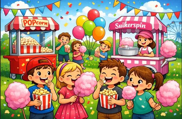 Suikerspin & popcorn huren op je feest Tilburg, Ophalen, Nieuw, Verjaardag