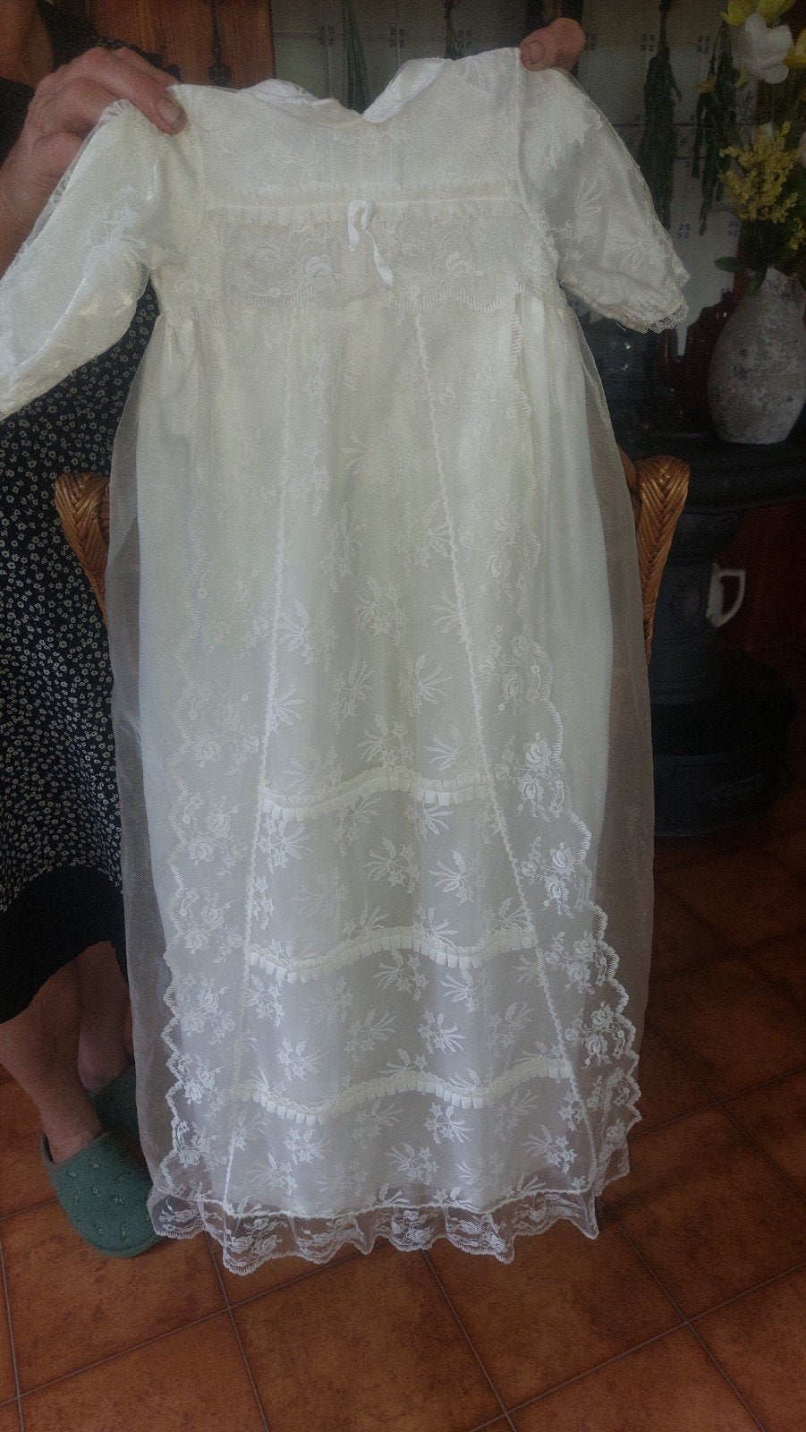 Prachtige Doopjurk met Kant - Vintage Stijl, Ophalen of Verzenden, Zo goed als nieuw, Onbekend, Jongetje of Meisje