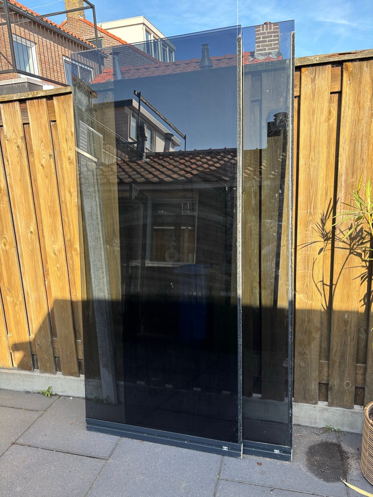 2 Grote glazen schuifdeur/wand - gebruikt, Gebruikt, 80 tot 120 cm, Overige typen, Dubbelglas