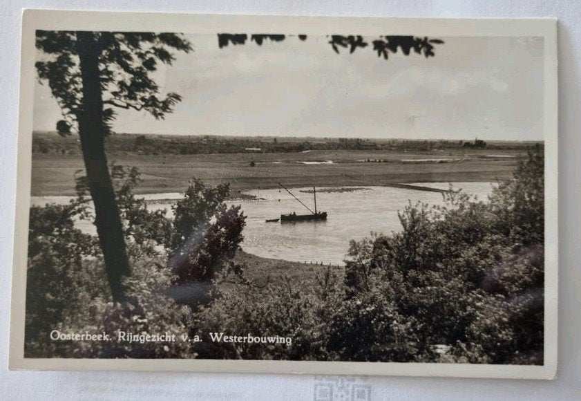 Oosterbeek, Rijngezicht - Zeldzame Oude Ansichtkaart, Verzamelen, Ophalen of Verzenden, Voor 1920, Gelopen, Gelderland