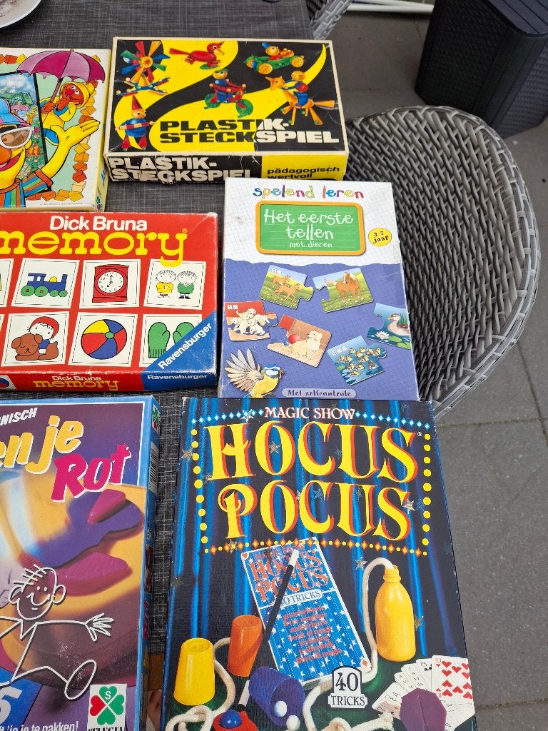 Doos vol kinderspellen, blokken en loco, Ophalen, Gebruikt, Jongen of Meisje