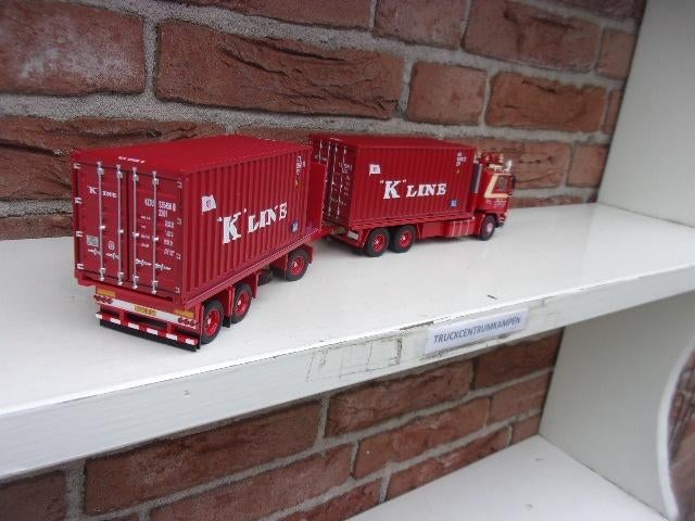 Tekno  Volvo  F12  Container  Combi  van  Jac  van  Kruis., Hobby en Vrije tijd, Modelauto's | 1:50, Ophalen of Verzenden, Nieuw