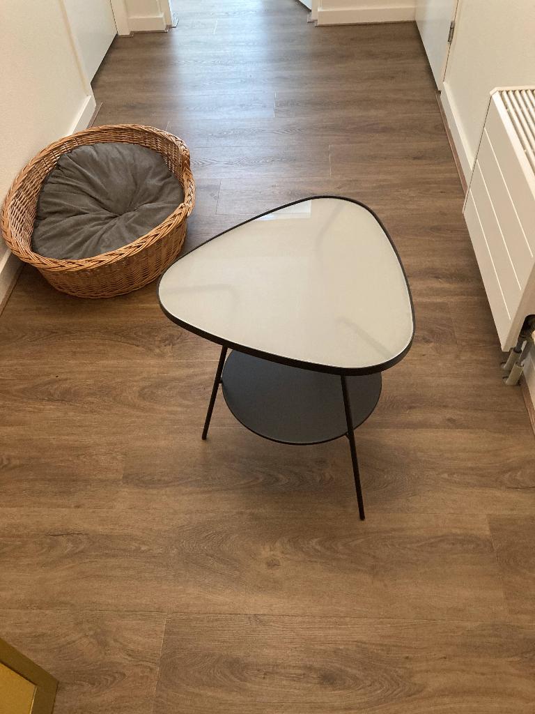 tafeltje, Minder dan 55 cm, Modern en ook metalen pootjes, Overige vormen, Ophalen