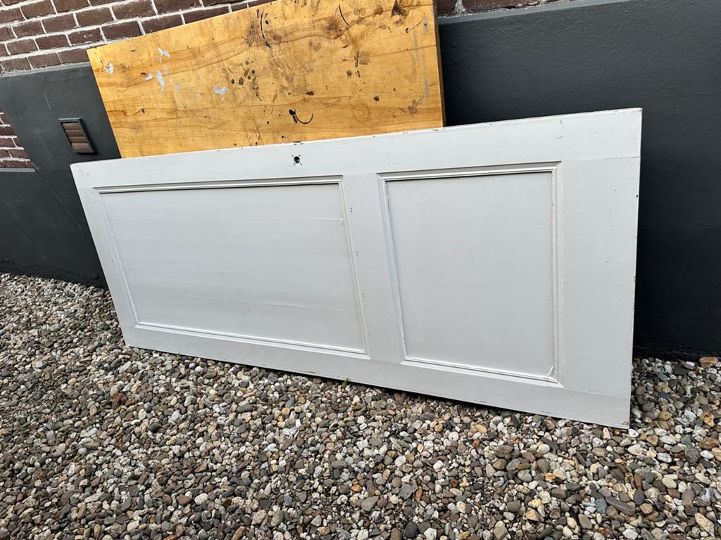 Oude houten binnendeur, wit geverfd, Ophalen, Gebruikt, 80 tot 100 cm, Binnendeur