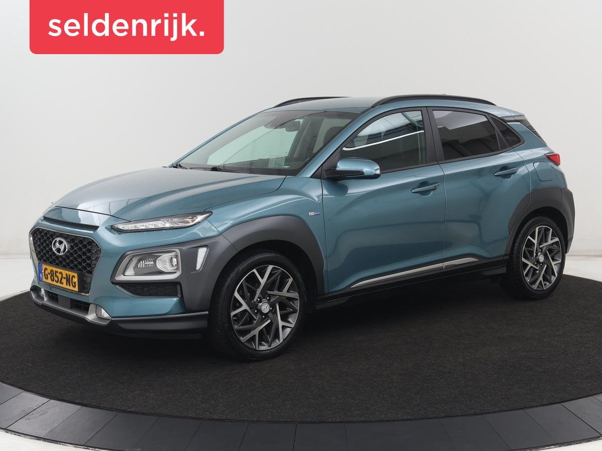 Hyundai Kona 1.6 GDI HEV Premium | Stoelventilatie | Leder 1, Auto's, Gebruikt, Euro 6, 2 kWh, Blauw