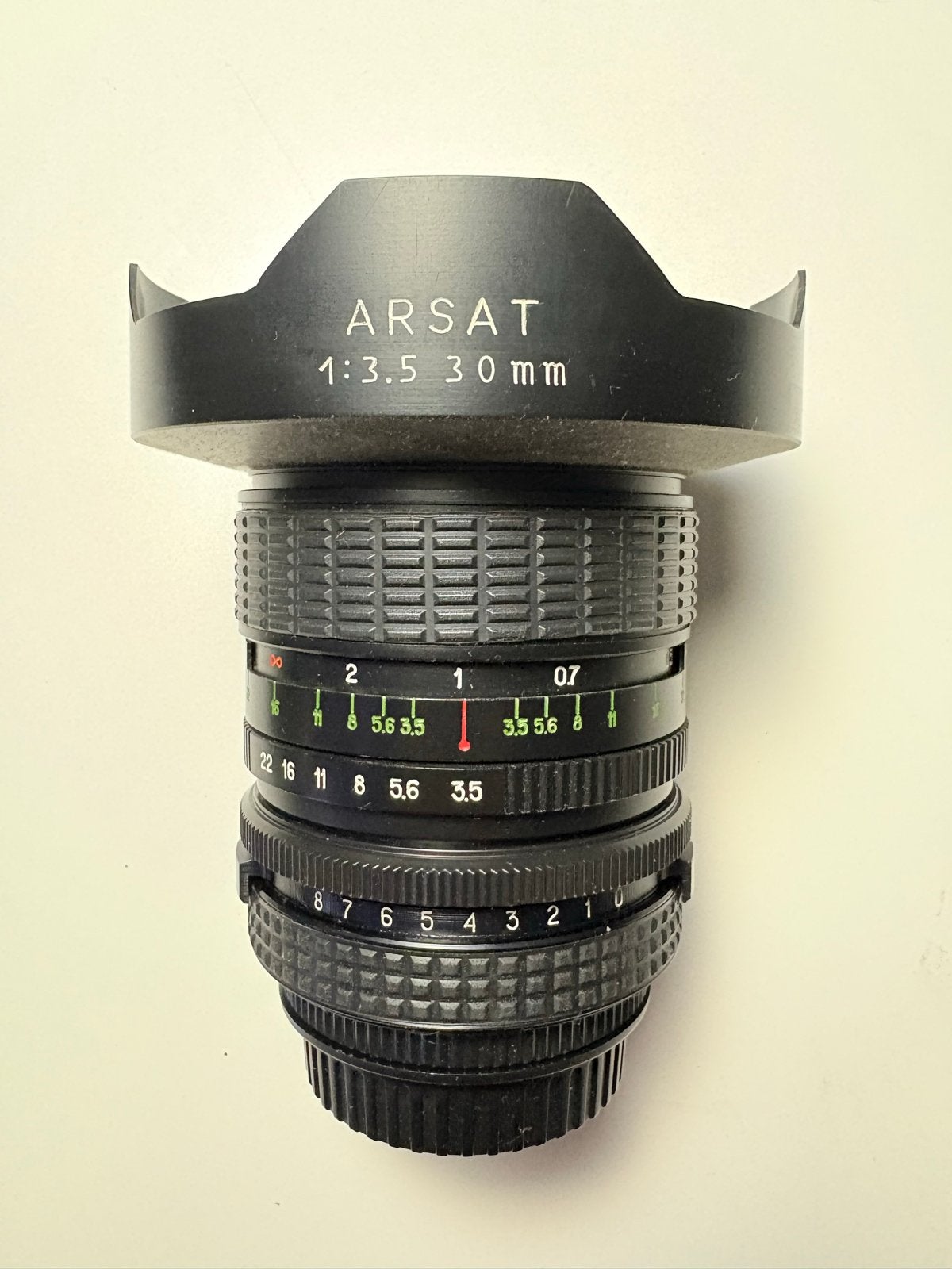 Arsat 30mm 1:3.5 groothoeklens inclusief lensdoppen, Overige merken, Gebruikt, Lensdoppen, Groothoeklens