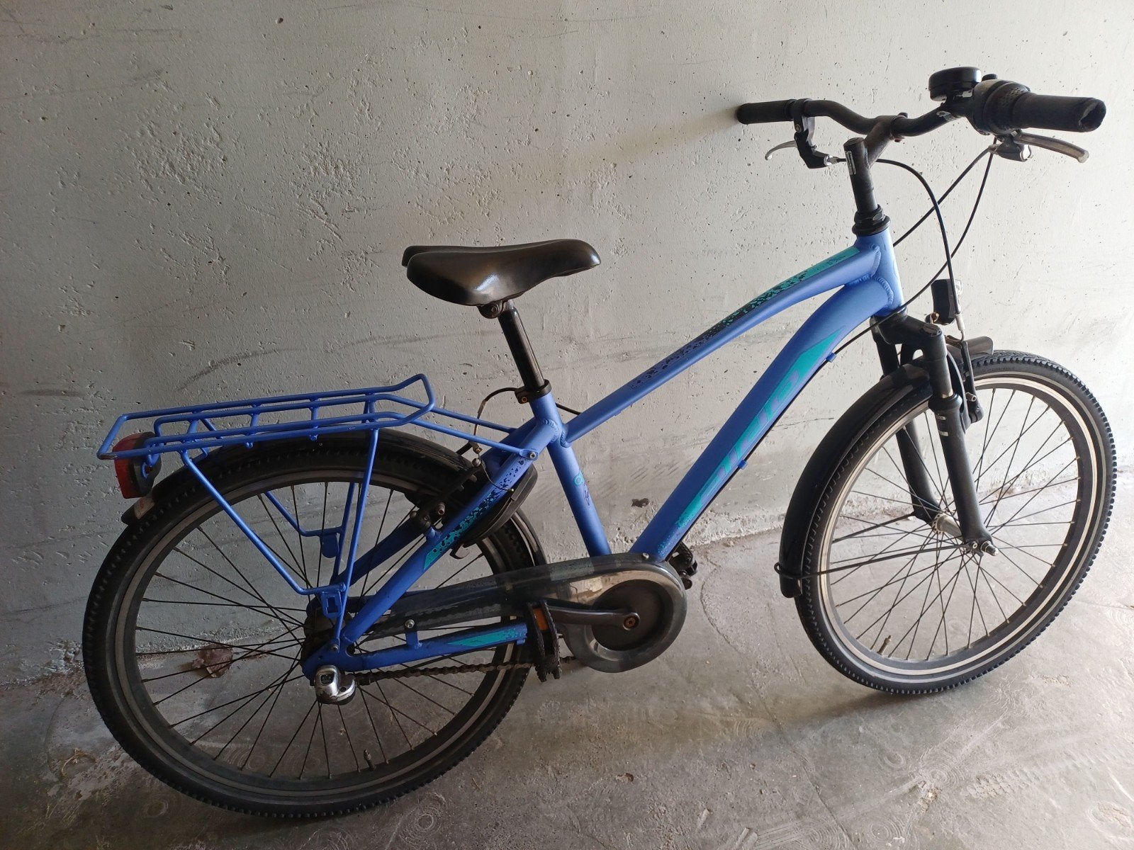 Aldo kinderfiets 24 inch - Blauw, Ophalen, 20 inch of meer, Gebruikt, Velgrem