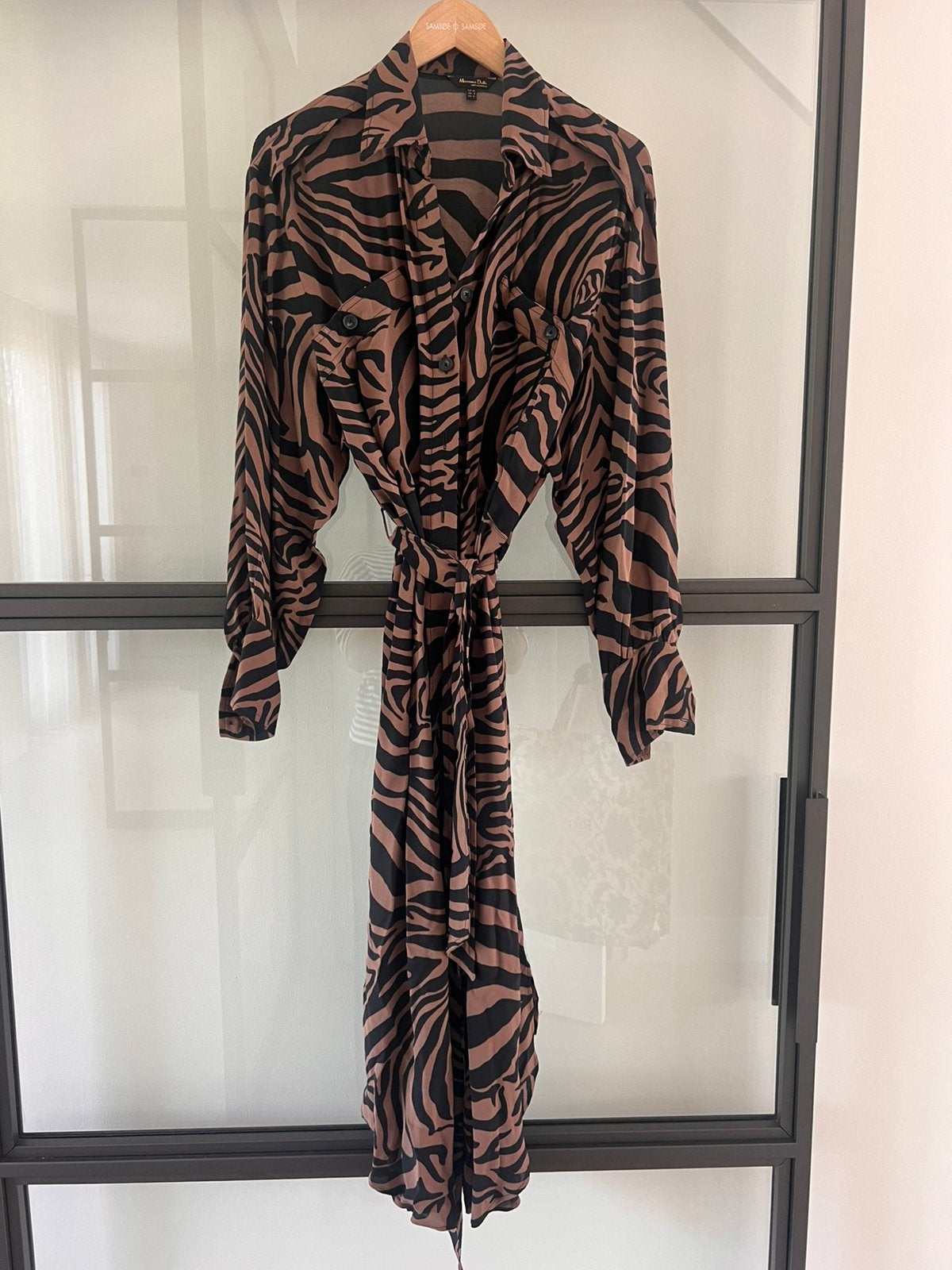 Massimo dutti lamge jurk, Maat 38/40 (M), Verzenden, Zwart, Zo goed als nieuw