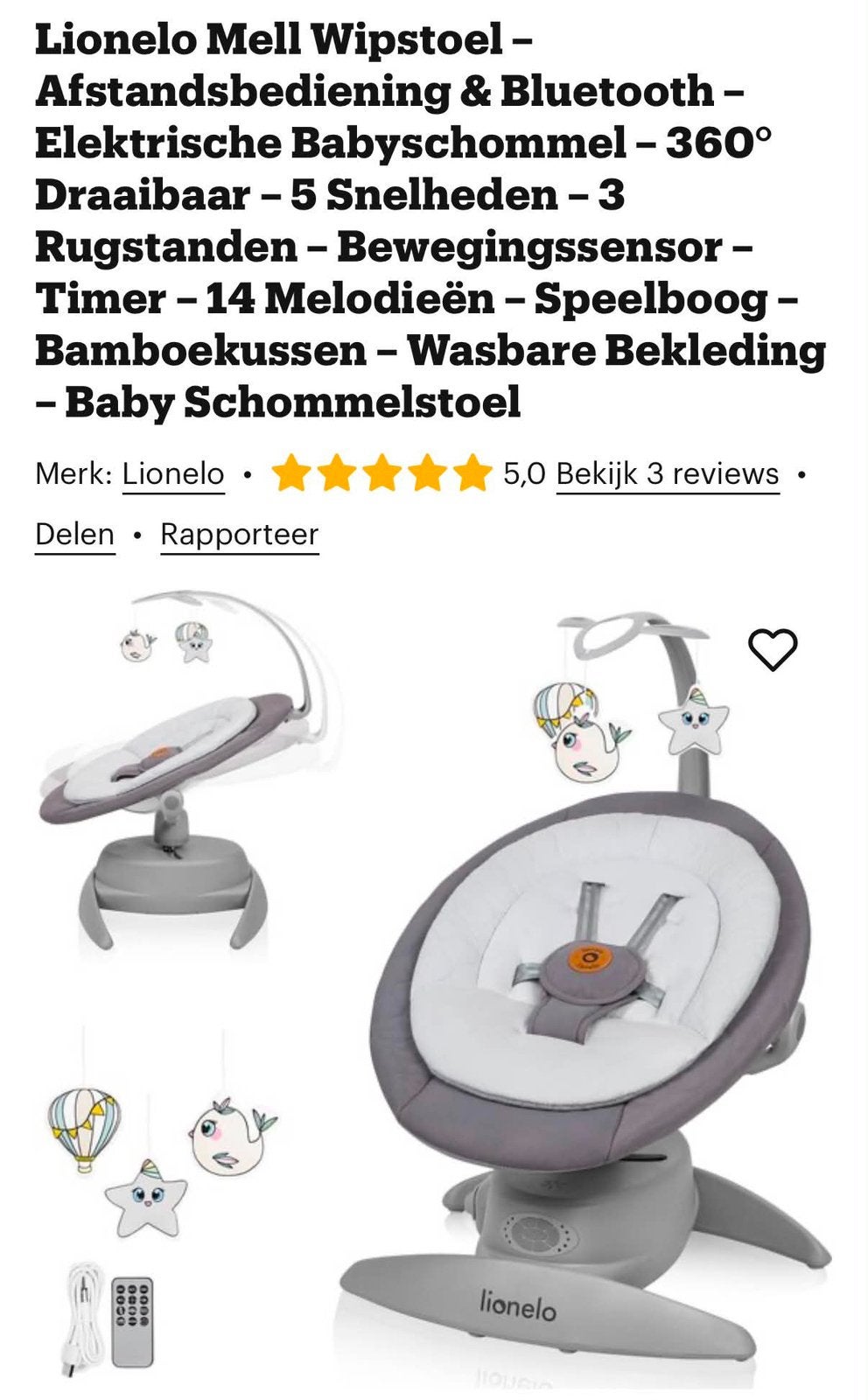 Lionelo Mell Wipstoel, Ophalen, Zo goed als nieuw, Wipstoel, Overige merken