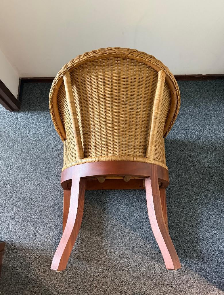 Rotan fauteuil koloniale stijl houten frame, Gebruikt, ., 75 tot 100 cm, .