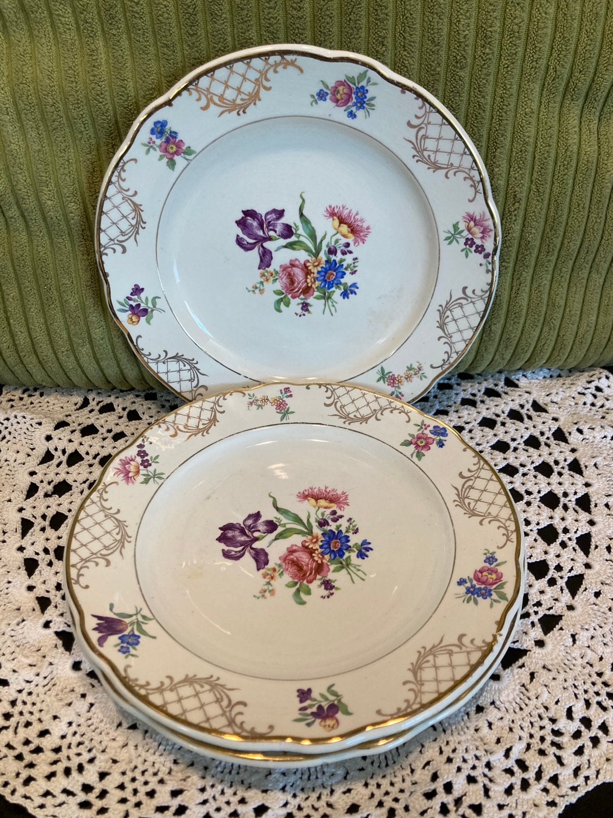 Vintage Franse bordjes Sarrequemines Capri (070426), Gebruikt, Ophalen of Verzenden, Bord(en), Overige stijlen