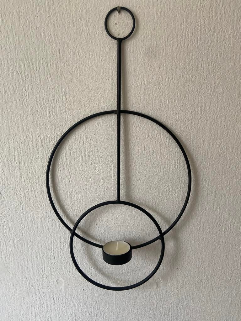 Zwarte Wand Waxinelichthouder - 40cm Hoog, Ophalen of Verzenden, Nieuw