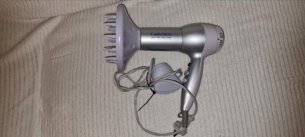 Carmen Lady Pro 1800 Cool Föhn met Diffuser, Witgoed en Apparatuur, Ophalen of Verzenden, Gebruikt, Haarverzorging