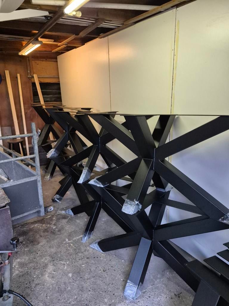7x Matrix stalen tafelpoten -  partij handel, Huis en Inrichting, Tafelpoot, 50 tot 100 cm, Nieuw, Metaal