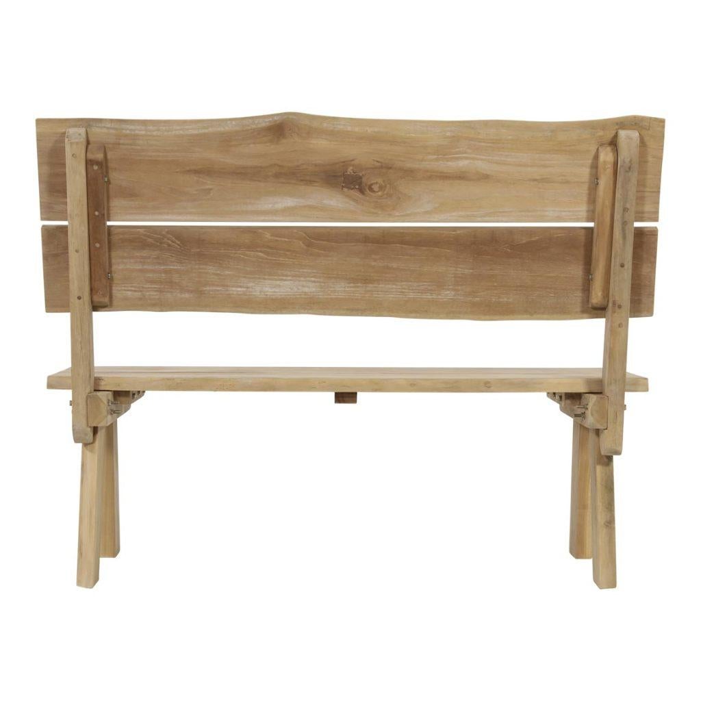 Tuinbank hardhout teak boomstam 130 cm, Ophalen of Verzenden, Nieuw, Hout