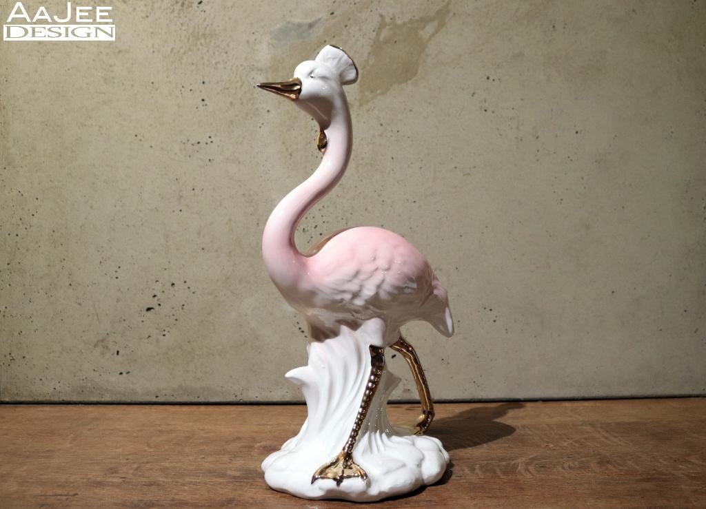 Grote keramieken FLAMINGO - KRAANVOGEL - PARADIJSVOGEL, Verzamelen, Beelden en Beeldjes, Ophalen of Verzenden, Zo goed als nieuw