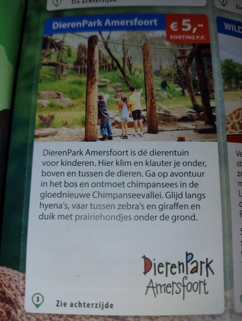 Korting Dierenpark Amersfoort., Tickets en Kaartjes, Drie personen of meer, Kortingsbon